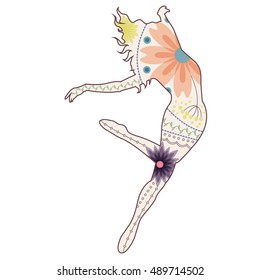 Vector modern dancer vintage silhouette
