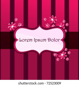 Vector modern, dark, purple striped label illustration