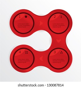 Vector modern design template. Information schedule with space for your text. Four steps. Luxury colors.