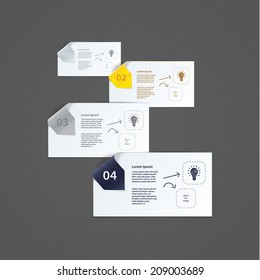 Vector modern design template for presentation.Paper cards with modern design arrows. Much space for your content.