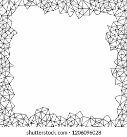 Vector modern design template for wedding or birthday invitation, brochure, poster or business card. Abstract frame with connected lines. Triangle background. Vector Illustration. 