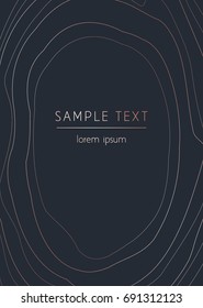 Vector modern design template for wedding or birthday invitation, brochure, poster or business card. Dark background with rose gold lines. Marble pattern