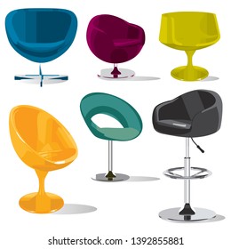 VECTOR MODERN DIFFERENT CHAIR STYLES