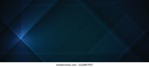 Vector modern digital graphic design with light line, geometric shape, stripe line pattern and texture on gradient blue colours background. Illustration abstract art for wallpaper, template, banner