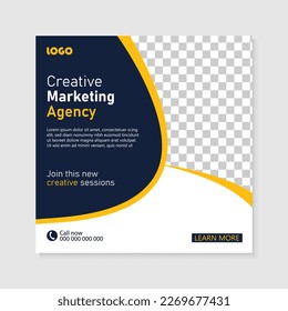 Vector modern digital marketing agency and corporate social media post template.