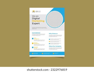Plantilla de volante o portada de folletos de expertos en marketing digital moderno para vectores