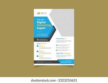 Vector modern digital marketing expert flyer template or brochure cover