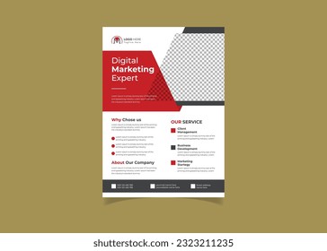 Vector modern digital marketing expert flyer template or brochure cover