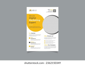 Vector modern digital marketing expert flyer template or brochure cover
