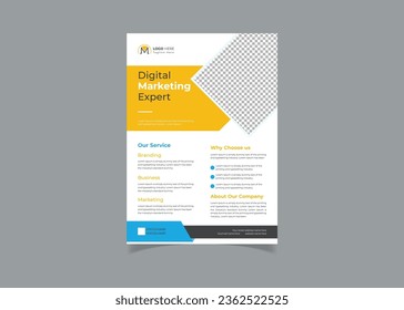 Vector modern digital marketing expert flyer template or brochure cover