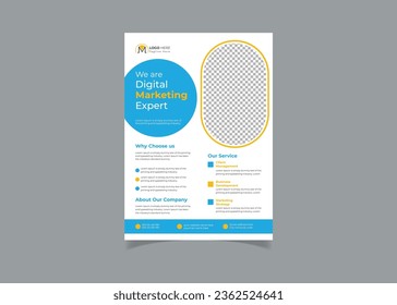 Plantilla de volante o portada de folletos de expertos en marketing digital moderno para vectores