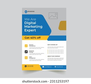
Vector modern digital marketing flyer template design