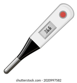Termómetro médico digital vectorial moderno aislado en fondo blanco. Temperatura De Medición. Símbolo de medicina.