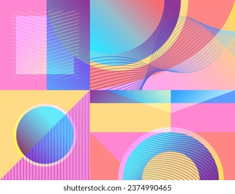 vector modern digital network gradient geometric and lines overlapped background for brochure banner and publication.