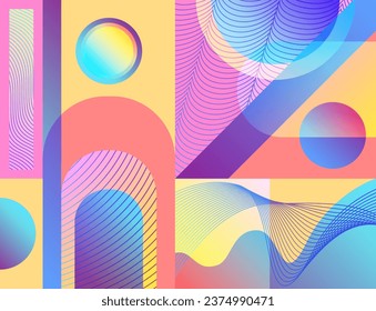 vector modern digital network gradient geometric and lines overlapped background for brochure banner and publication.