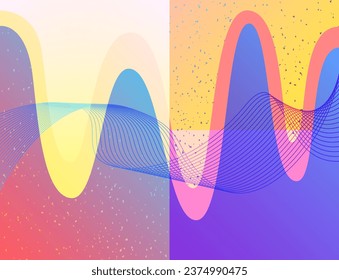 vector modern digital network gradient geometric wave and lines overlapped background for brochure banner and publication.