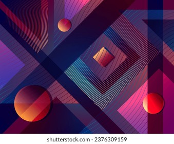 vector modern digital network gradient geometric and lines overlapped background for brochure banner and publication.