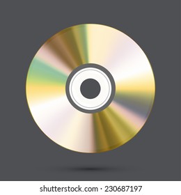 Vector modern disc on gray background. Eps10