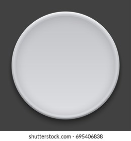 vector modern dish plate on white background