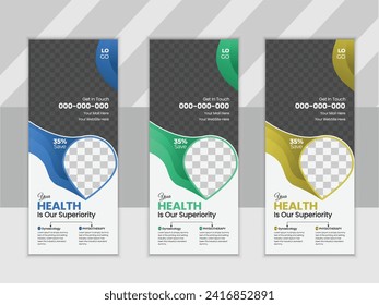 Vector modern dl flyer or medical rollup design template