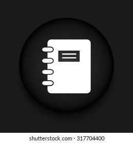 Vector modern document black circle icon with shadow