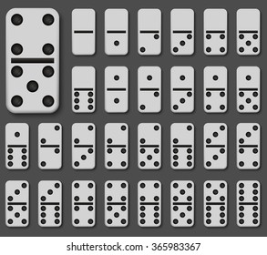 Vector modern domino set on gray background