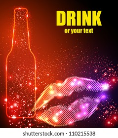 Vector modern drink bottle icon, easy editable