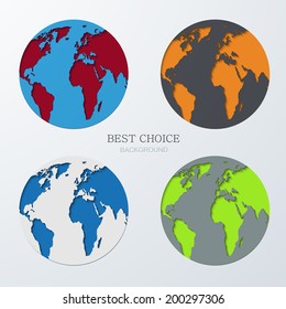 Vector modern  earth icons set on white background. Eps10