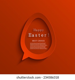 Vector modern easter background. Egg bubble speech