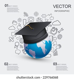 vector modern education infographic background. Eps 10