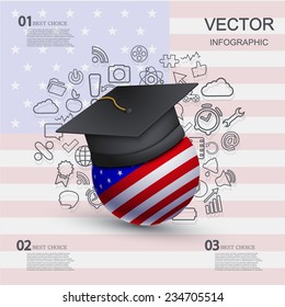 vector modern education infographic background. Eps 10