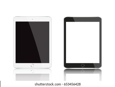 Vector modern electrical black and white tablet.