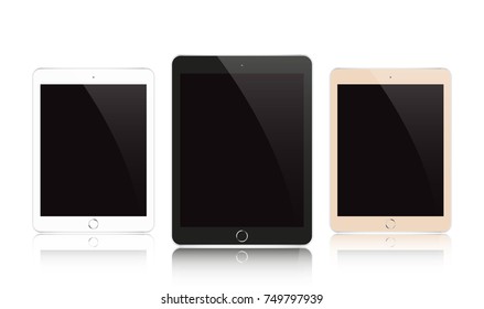 Vector modern electrical black, white and gold tablet.