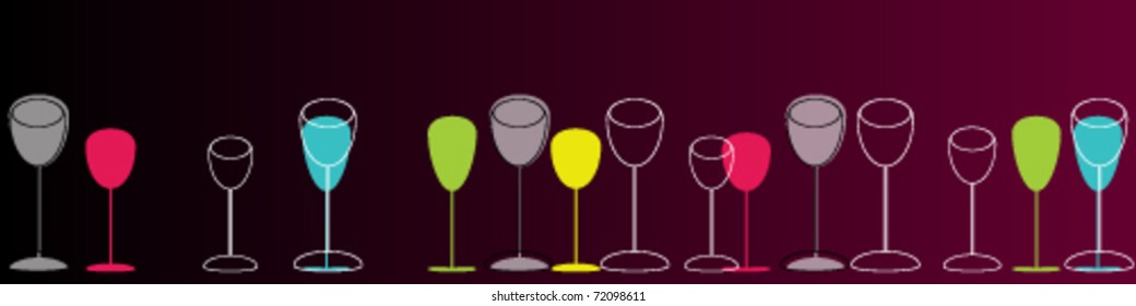 Vector modern, elegant colorful glasses illustration