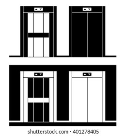 vector ascensor moderno símbolos negros