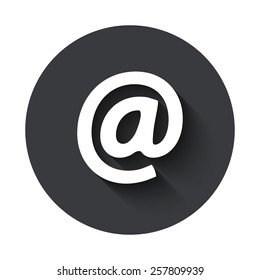 Vector modern email gray circle icon on white background