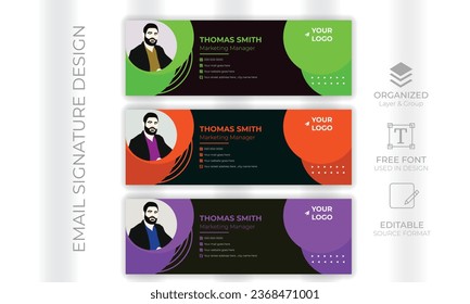 vector modern email signature design template