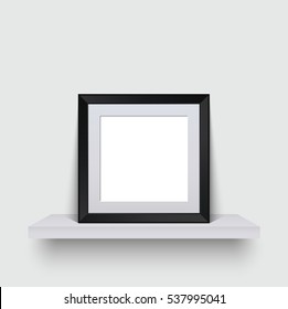 Vector modern empty frame standing on a shelf