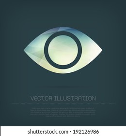 Vector modern eye icon with colorful trendy and modern polygonal texture