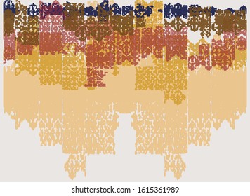 Vector modern fabric, rug, carpet  pattern /abstract traditional stamp background. Beautiful casual design watercolour painting backdrop. Folk ikat print artistic.
