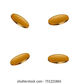 Vector modern falling gold money set background