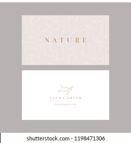 Vector modern feminine business card template