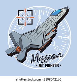 Vector  modern Fighter Plane. Twin-engine, variable-sweep wing multirole combat aircraft.