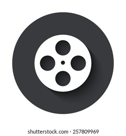 Vector modern film gray circle icon on white background