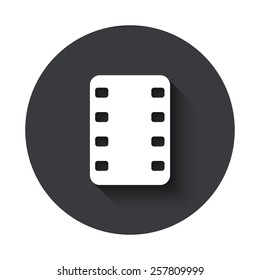 Vector modern film gray circle icon on white background