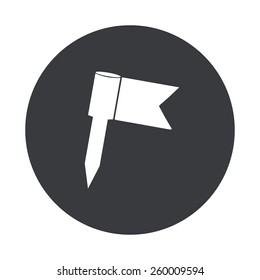 Vector modern flag gray circle icon on white background