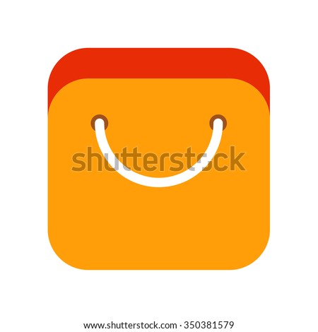 Vector modern flat app icon of online shopping. Colorful store  logo on white background