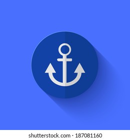 Vector modern flat blue circle icon. Eps10