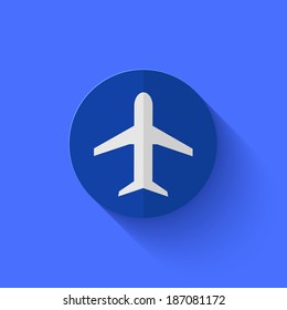 Vector modern flat blue circle icon. Eps10