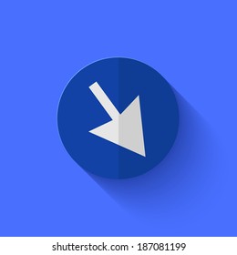 Vector modern flat blue circle icon. Eps10